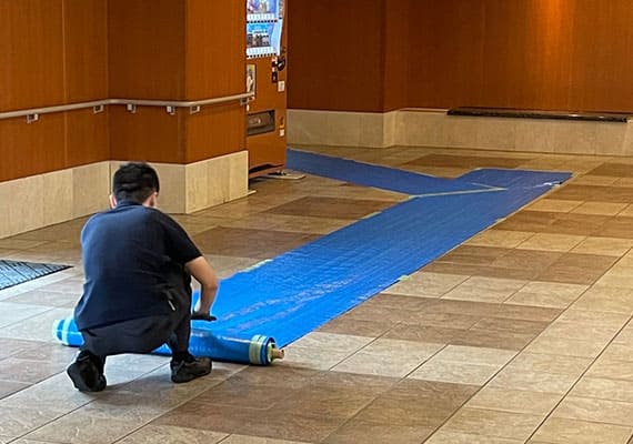 事前準備（養生・搬出経路確認）